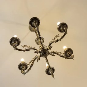 Brilagi - Luster na reťazi CLASSIC 6xE14/60W/230V mosadz