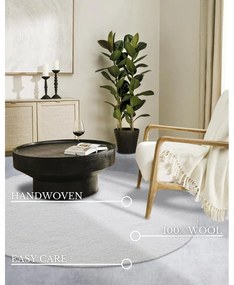 Biely ručne tkaný vlnený okrúhly koberec ø 160 cm Francois – Villeroy&amp;Boch