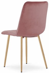 Set troch jedálenských stoličiek LAVA - rúžová (hnedé nohy) 3ks