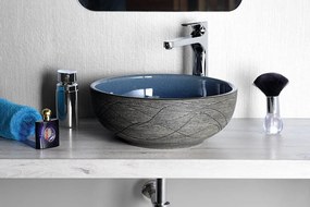 Sapho Sapho, PRIORI keramické umývadlo, priemer 41cm, 15cm, modrá/šedá, PI020