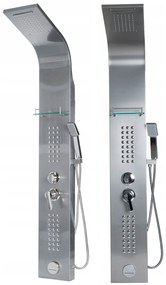 Sprchový panel PIOGGIA 2 5v1 - s výtokom do vane a policou - chrómový matný