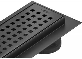 Mexen Flat nerezový sprchový žľab 80 cm vzor M08, čierna, 1725080-15