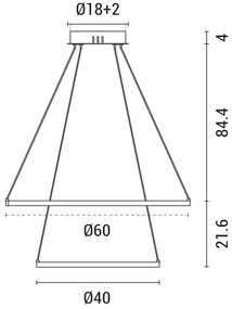 LED Luster na lanku LED/37W/230V 3000K čierna
