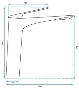 REA-B1126 - Umyvadlová batéria AVALON 30 cm čierna