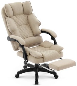 Ergonomická kancelárska stolička HC-1031 s podnožkou - béžová