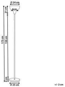 Kovová stojaca lampa 175 cm čierna/zlatá TALPARO Beliani