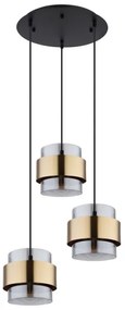 Globo 15560-3H - Luster na lanku MILEY 3xE27/60W/230V čierna/mosadz
