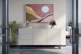 Komoda Asha 167 cm na čiernom podstavci - kašmírová