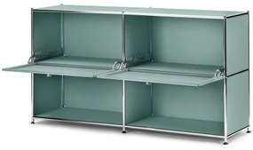 Kovová odkladacia skrinka »CN3« s 2 výklopnými priehradkami, šalviová