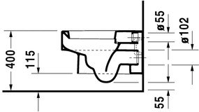 Duravit Vero - Závesné WC 370x545 mm, čierna 2217090864