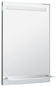Aqualine Aqualine, LED podsvietené zrkadlo 60x80cm, sklenená polica, gombíkový vypínač, ATH53