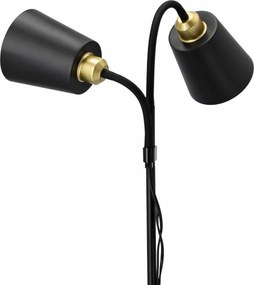 Smart LED ARGUS stojacia čierna lampa na čítanie nastaviteľná 2xE27