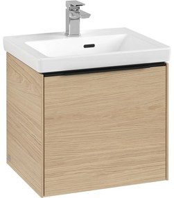 VILLEROY &amp; BOCH Subway 3.0 závesná skrinka pod umývadielko, 1 zásuvka, s LED osvetlením, 473 x 407,5 x 429 mm, Nordic Oak, C580L1VJ