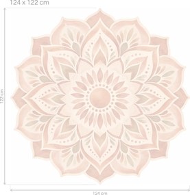 Terakotová mandala boho akvarelová textilná nálepka na stenu arch 46 x 45 cm