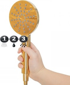 Erga Dubaj, termostatický set sprchového stĺpu s dažďovou sprchou 30cm a s sprchovou hlavicou, zlatá lesklá, ERG-YKA-BP.DUBAJ-THERM-30-GLD