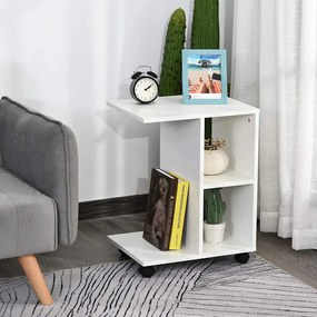 ModernHome Biely stolík na kolieskach - organizér