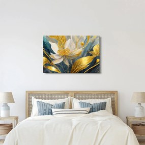 Obraz - Maľba zlatých kvetov (90x60 cm)