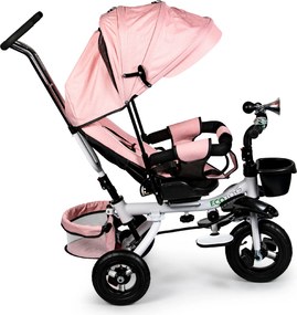 Otočná trojkolka 360° Pink Delux so strieškou ECOTOYS