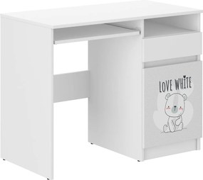 Wooden Toys Detský písací stôl N-35 BIELY MEDVEDÍK