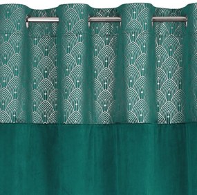 Luxusný zamatový záves s ornamentálnym lesklým vrchným dielom 140 x 250 cm