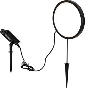 Sada 2 čiernych bodových svetiel 50 cm vrátane nabíjateľného LED a solárneho IP65 - Adalind