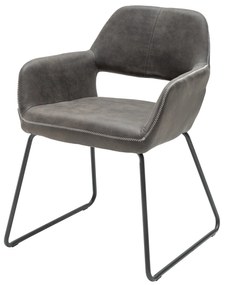 Stolička Mustang starožitná sivá lakťová opierka