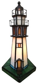 Stolná lampa Tiffany Lighthouse- 11*11*25 cm