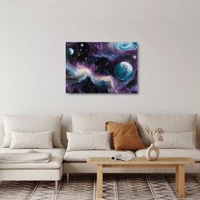 Sklenený obraz - Maľovaný vesmír (70x50 cm)