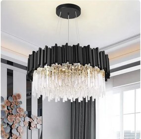 Toolight Toolight, krištáľové stropné svietidlo 4xE14 APP1481-1C, čierna, OSW-05061