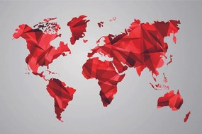 Samolepiaca tapeta červená mapa sveta vo vektorovej grafike - 150x100