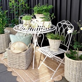 Chic Antique Záhradná súprava stola s 2 stoličkami Bistro Antique Cream
