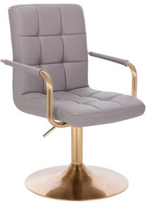 LuxuryForm DESIGN Otočná stolička VERONA GOLD na zlatom tanieri - šedá