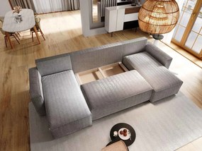 AKCIA Tmavozelená sedacia súprava do U SMART COSARO 295x140 cm II. akosť