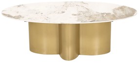 Konferenčný stolík Modig 130 cm zlatý/mramor