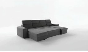 Rozkladacia sedacia súprava s univerzálnym rohom do U s úložným priestorom SALVADA tmavosivá