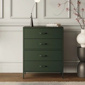 Komoda CARLA, 800 x 1015 x 400 mm, Modern: fľaškovo zelená farba