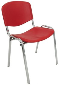 Konferenčná plastová stolička ISO CHROM Modrá