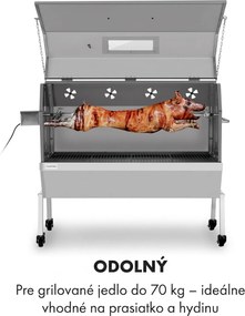 Klarstein Sauenland Pro XL, gril na prasiatko, otočný špíz, 13 W, 4 kolieska, ušľachtilá oceľ