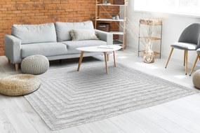 Koberec SANTO SIZAL 0999 Geometrický, sivý