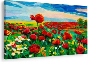 Obraz poľa s vlčími makmi (90x60 cm)