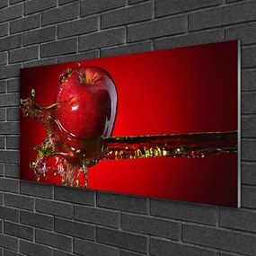 Obraz na skle Jablko voda kuchyňa 140x70 cm