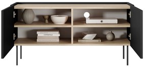 TV stolík Desin 120 cm - čierny mat / dub nagano