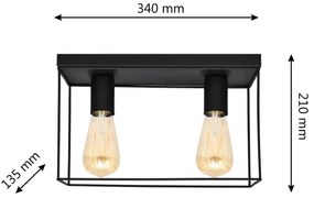 Stropné svietidlo FINN 2xE27/15W/230V čierna
