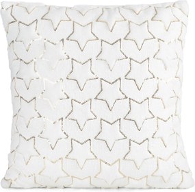 CHLPATÁ VIANOČNÁ DEKORAČNÁ OBLIEČKA NA VANKÚŠ STARS 45X45 CM BIELA
