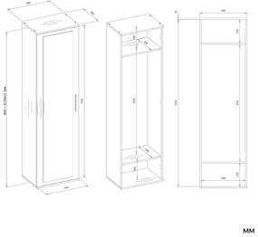 Predsieňová skriňa DUO dub artisan/antracit
