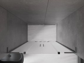 Mexen Velar L Duo, posuvné sprchové dvere do otvoru 150 cm, 8mm sklo námraza, brúsený grafit, 871-150-003-32-95