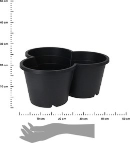 Plastový kvetináč na pestovanie zeleniny Veggie, sada 4ks, 42x17 cm, antracitová