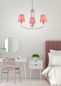 Candellux Ružový závesný luster York Ledea pre žiarovku 3x E14 50203097
