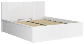 Manželská posteľ 160 cm BRW Tetrix 11 (lesk biely) (s roštom) (s úl. priestorom). Vlastná spoľahlivá doprava až k Vám domov. 1098491