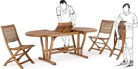 Drevená záhradná stolička v prírodnej farbe Noemi – Bizzotto